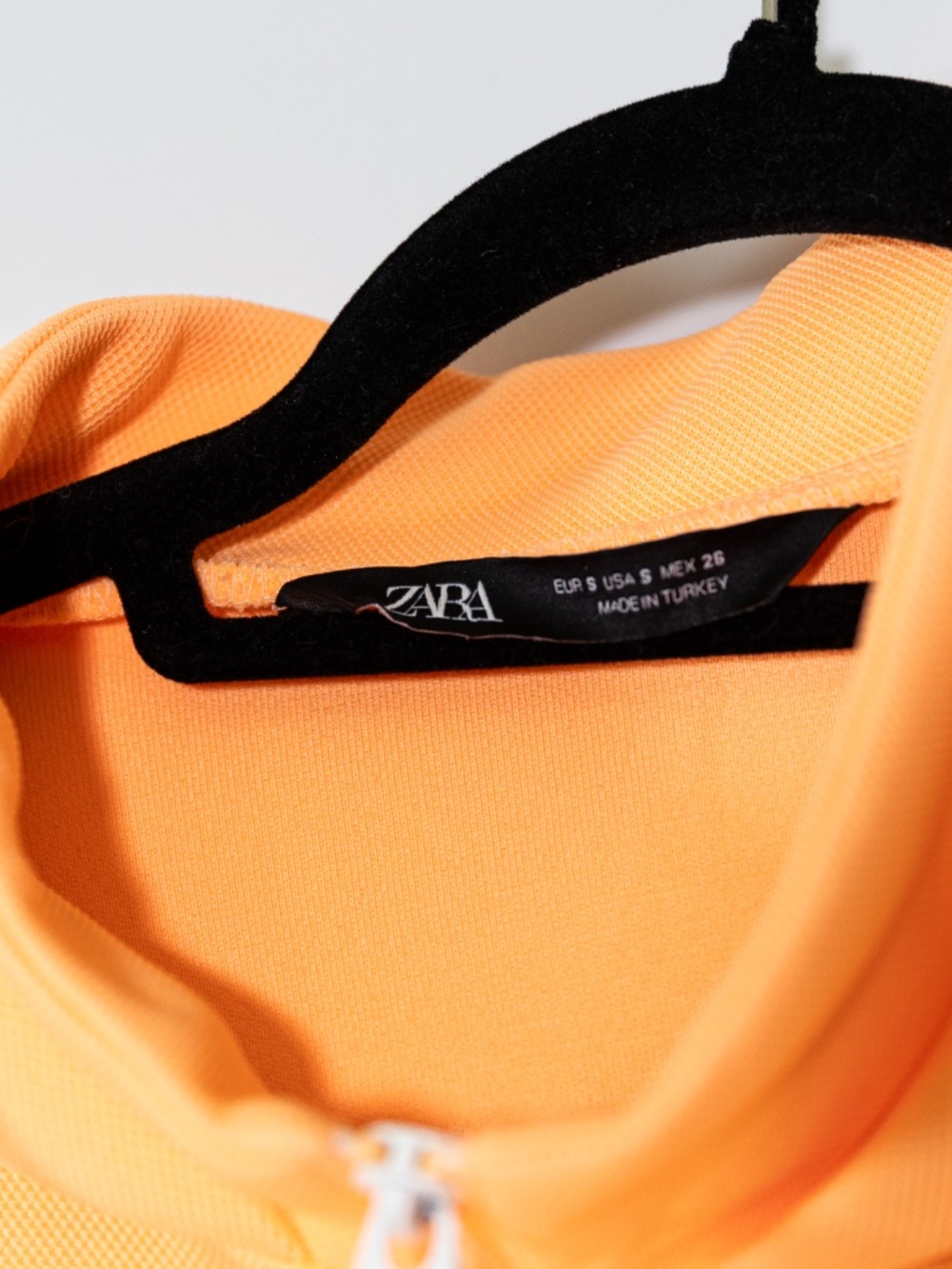 Zara Women's Neon Orange Highlighter Full Zip Cropped Hoodie Jacket Small - Picture 2 of 4